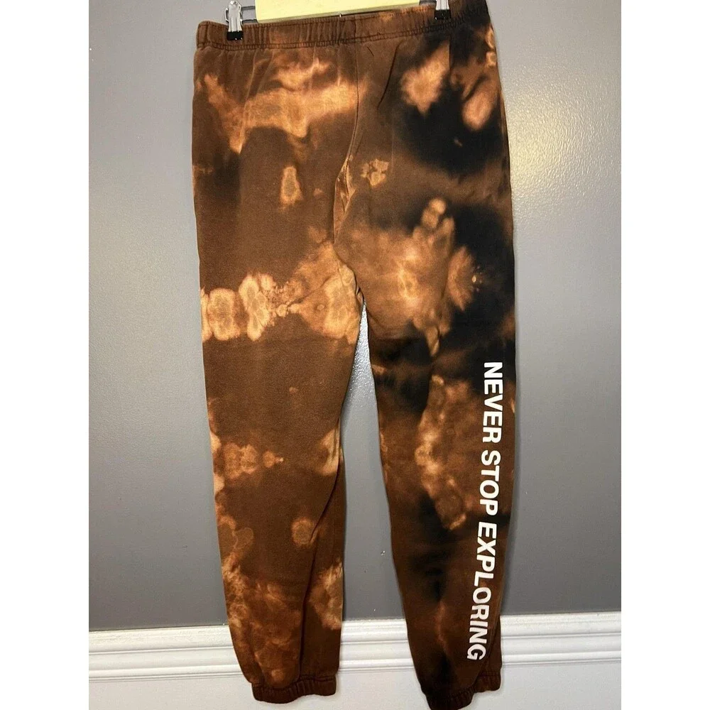 The North Face Sweatpants Mens Medium Brown Tie Dye Logo Jogger Pants Lounge